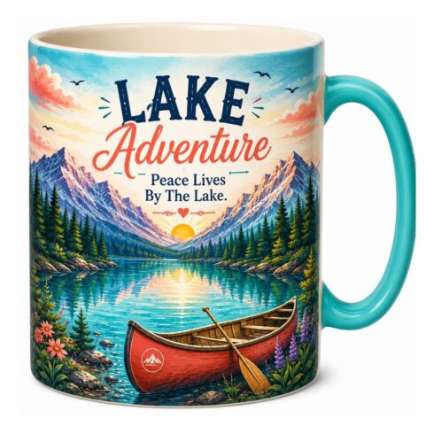 Lake Adventure – Peaceful Wilderness Escape Mug Mockup Pair cover image.
