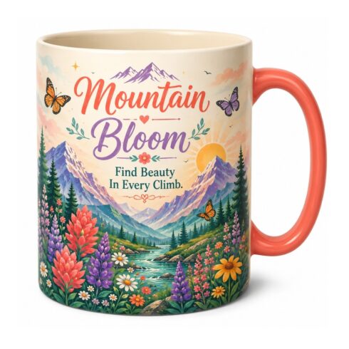 Mountain Bloom – Alpine Wildflower Escape Mug Mockup Pair– Find Beauty in Every Climb cover image.