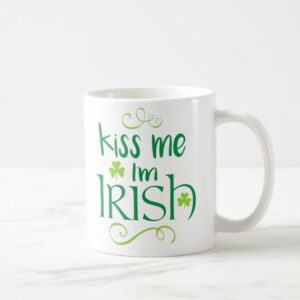 Kiss Me I’m Irish Mug PNG – Funny St Patrick’s Day Coffee Mug Design cover image.