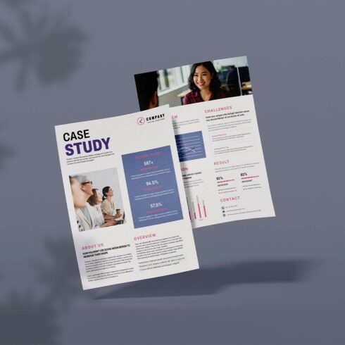 Modern Business Case Study Report Template with Corporate Infographic Layout cover image.