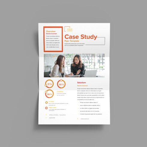 Modern Corporate Case Study Flyer Template with Business Report Layout cover image.