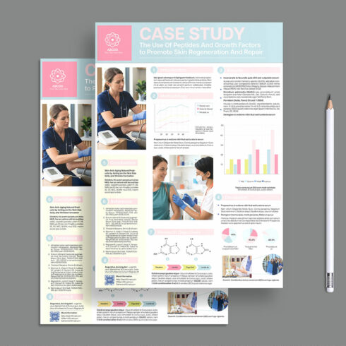 Medical Case Study Poster Template with Scientific Research Infographic Layout cover image.