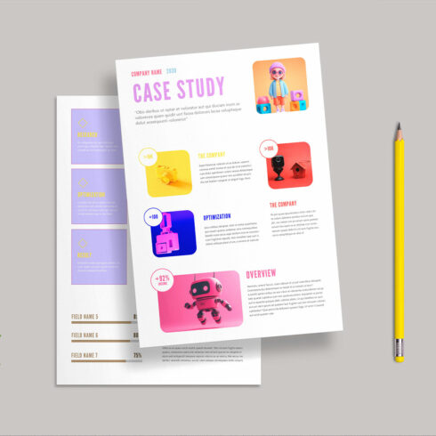 Corporate Case Study Flyer Template with Creative Business Presentation Layout cover image.