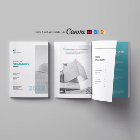Annual Report Template: Project Report, Corporate Design, Business Brochure, Book Layout Template, Marketing Template, Project Presentation cover image.