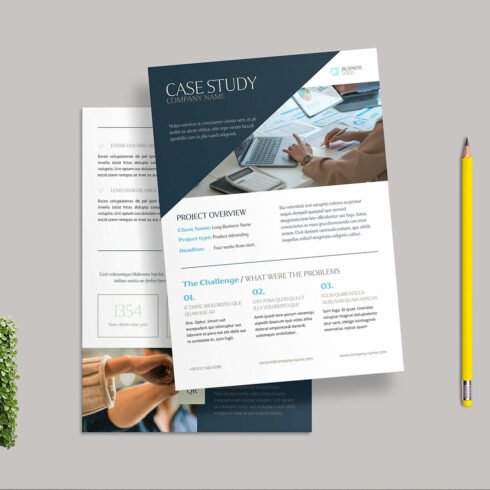 Professional Corporate Case Study Flyer Template with Modern Business Report Layout cover image.
