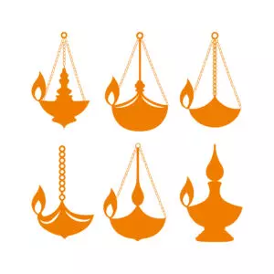 Hanging diya lamps for Janmashtami festival cover image.
