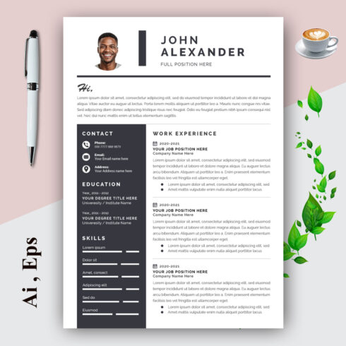 Modern Resume Layout and Cover Letter cover image.