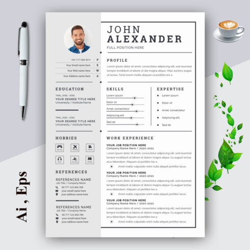 Resume Layout Set with Gray Cv cover image.