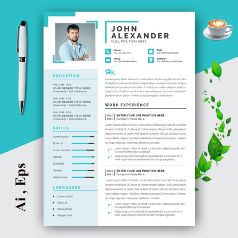 Modern Resume Layout Kit cover image.