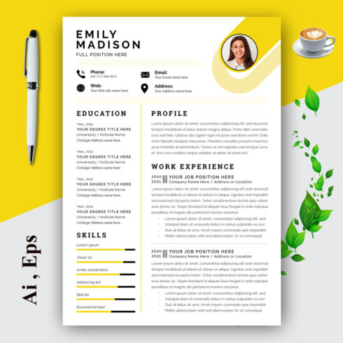 Resume Layout Set with Minimalist cv cover image.