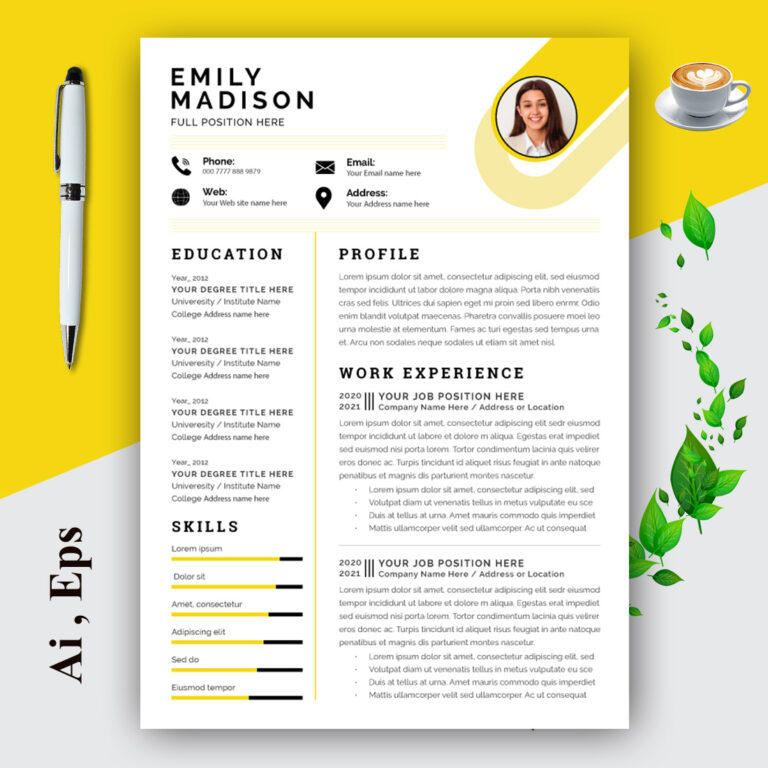Resume Layout Set with Minimalist cv cover image.