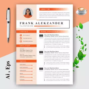 Creative Resume Layout Set with Orange Accents cover image.