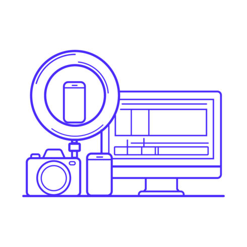 Photography video studio ring light setup cover image.