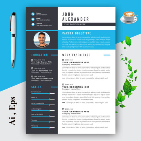 Modern Resume Layout Kit cover image.
