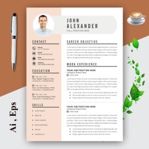Orange Colour Resume Layout cover image.