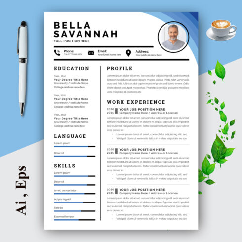 Minimal Resume Layout Set cover image.