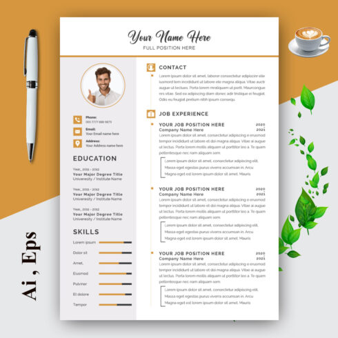 Professional Resume Template Design cover image.