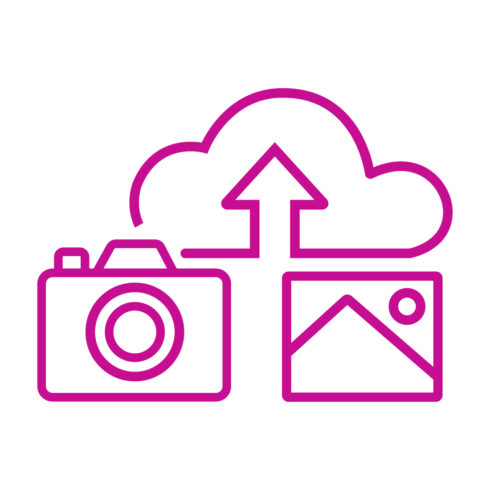 Digital camera photo cloud storage upload cover image.