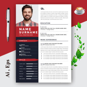 Resume Layout with Black Accents cover image.