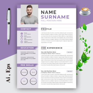 Modern Resume Template Layout with Gray Accents cover image.