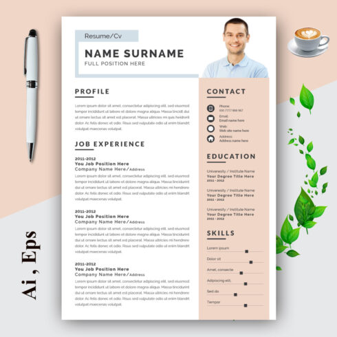 Professional Resume Layout Design Set cover image.