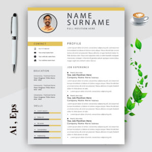 Grey Resume Layouts with Leaves cover image.