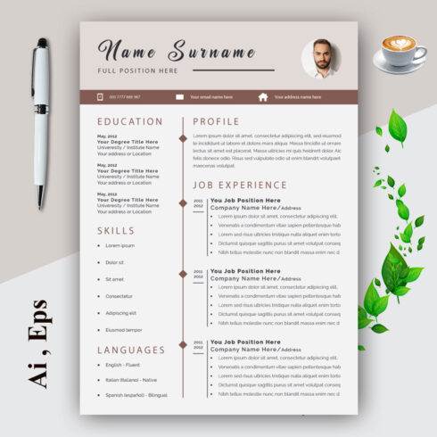 Resume Layout for Professional or Designer cover image.
