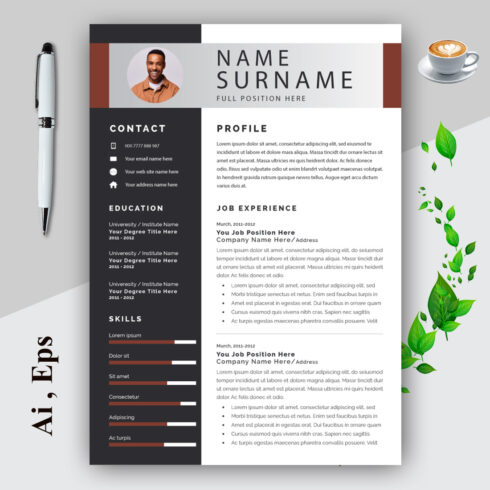 Modern Creative Resume Layout cover image.