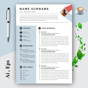 Resume Layout Set with Gray Blue Sidebar cover image.