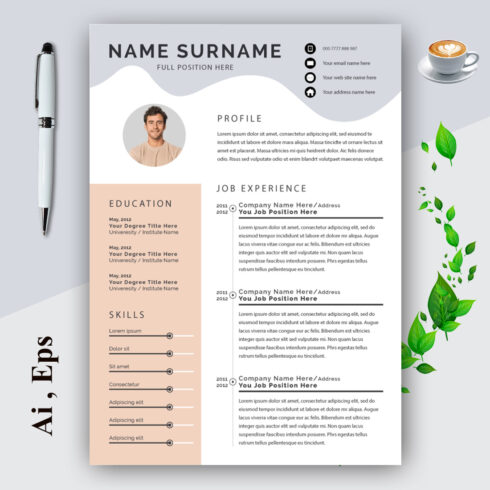 Resume Layout Gray Set cover image.