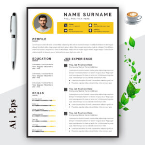 Vector Minimalist Yellow Resume Layout Kit cover image.