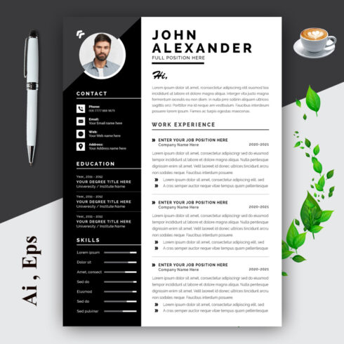 Creative Resume Layouts with Black Sidebar cover image.