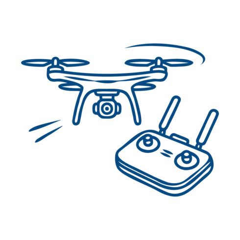 Drone quadcopter with remote controller illustration cover image.