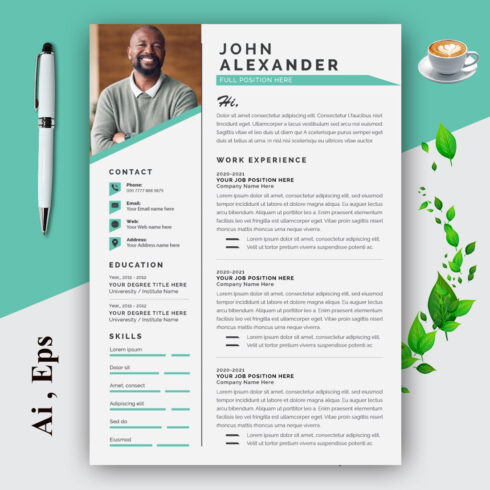 Modern Creative Resume Layout cover image.