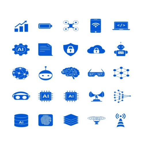 Artificial Intelligence and Technology Icon Set cover image.