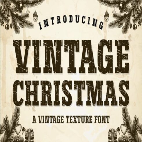 Vintage Christmas Font | Retro Holiday Texture Typeface & Craft Lettering cover image.