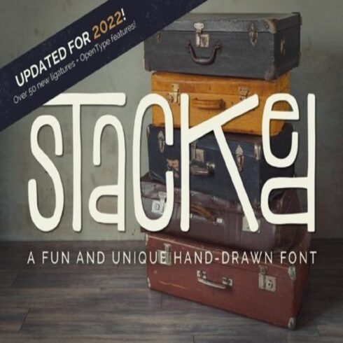 Stacked Font | Bold Display Typeface with 130+ Custom Ligatures cover image.