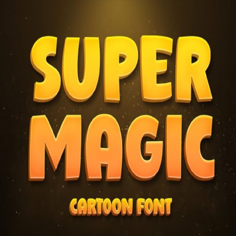 Super Magic - Bold Cartoon Display Font | Playful Kids & School Project Font OTF TTF cover image.