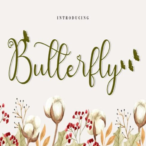 Cute Butterfly Font | Elegant Romantic Script & Ornamental Wedding Calligraphy cover image.
