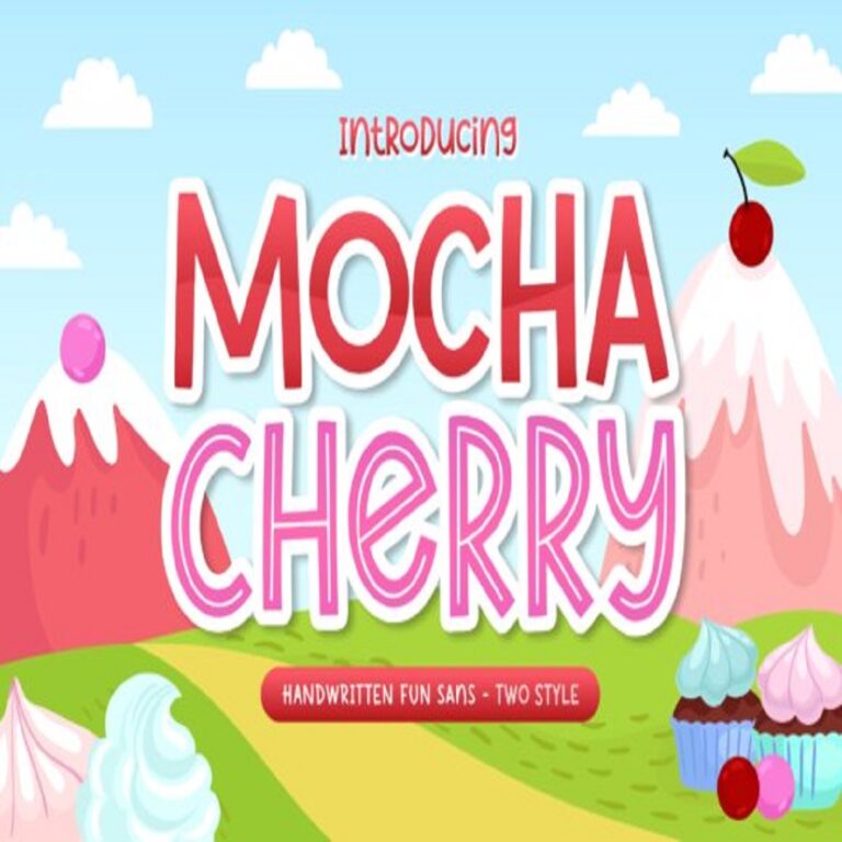Mocha Cherry Display Font – Cute Handcrafted Font for Logos & Crafting cover image.