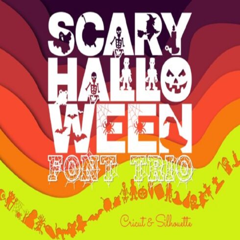 Scary Halloween Font Trio – Cute Spooky Serif, Sans & Dingbats Font Bundle cover image.