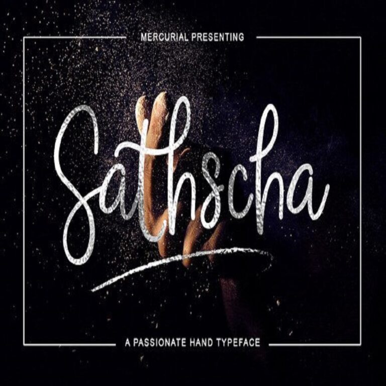 Sathscha Handwritten Script Font – Modern Calligraphy Font with Swashes & Stylistic Alternates for Wedding Cards, Branding, & Crafts cover image.