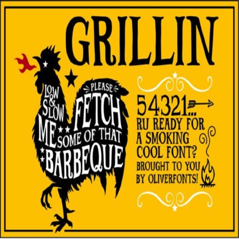 Grillin Bold Display Font – Fun & Powerful Food Logo Font for Barbecue, Restaurant Menus, Merchandise, & Packaging cover image.