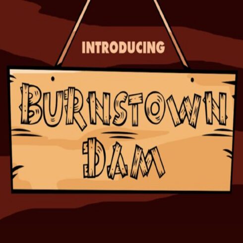 Burnstown Dam Quirky Display Font – Fun & Electric Cartoon Font for Kids Crafts, School Projects, T-Shirts, & Logos cover image.