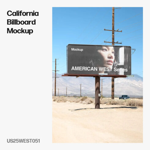 California Billboard Mockup, Mojave Desert, WEST051 - Brandacle Mockups cover image.