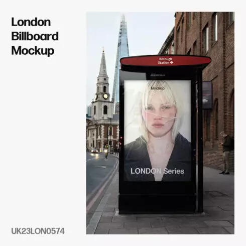 London Billboard Mockup, The Shard, LON0574 - Brandacle Mockups cover image.