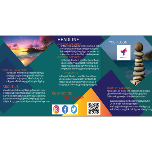Nature & Wellness Trifold Brochure Template / Creative Corporate Brochure Design cover image.