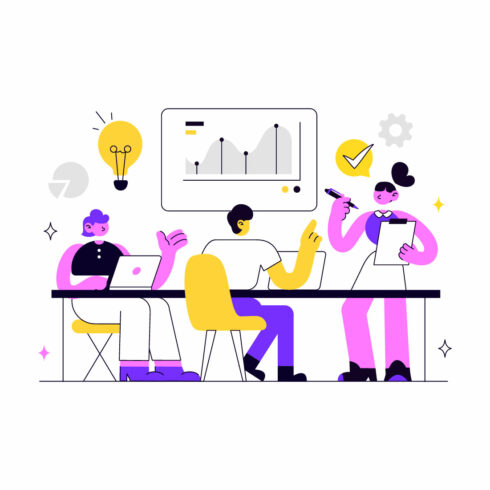 10 Business Management Vector Illustration cover image.