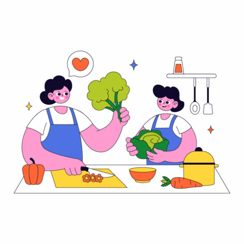 10 Cooking Vector Illustration cover image.