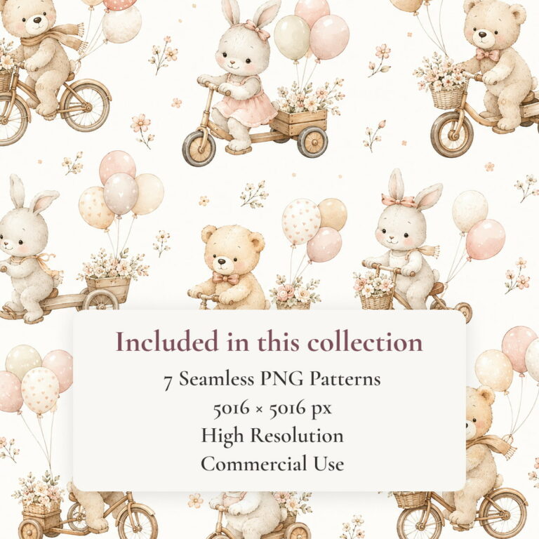 Sweet Dreams | Neutral Nursery & Baby Shower Watercolor Seamless Patterns cover image.